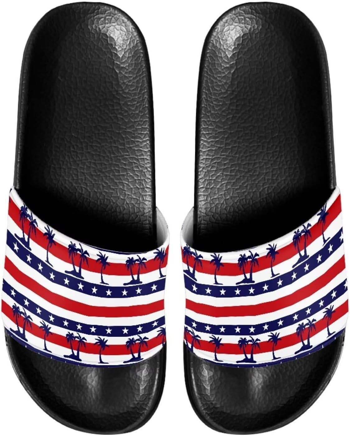 

Сланцы Gogavesne для мужчин, мягкие и удобные, с нескользящей подошвой, открытый носок, быстросохнущие, для душа, плавания, пляжа и прогулок, Flag Stripes