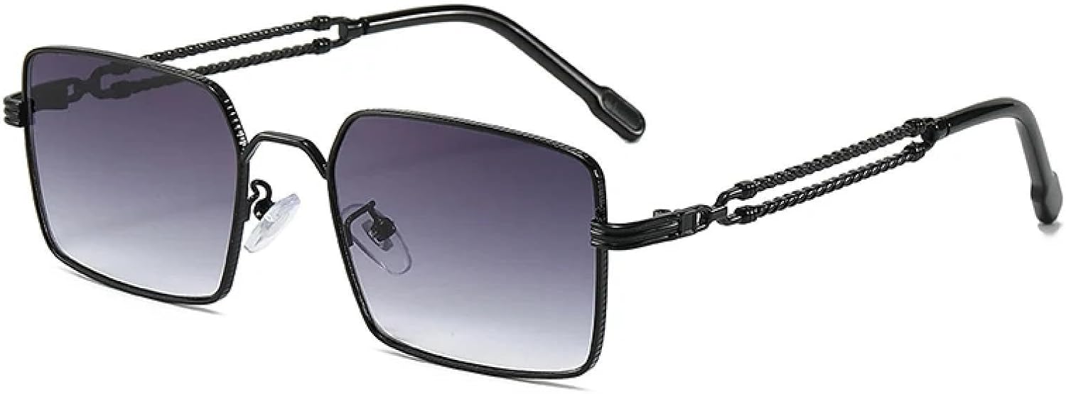 

Ретро металлические солнцезащитные очки для женщин класса люкс, защита от УФ-излучения UV400, модные солнцезащитные очки для мужчин с градиентным переходом TVTBBVV, Black Gray Gradient