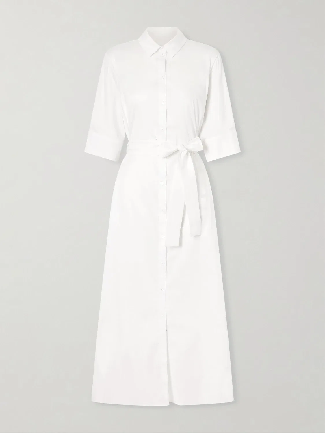 Хлопковое миди-платье из поплина MAX MARA, белый
