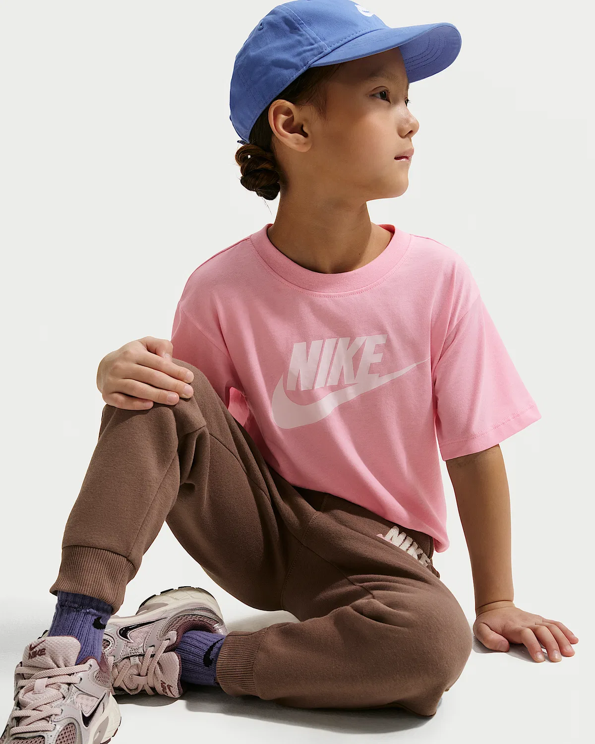 Детская футболка Nike Little Kids' Club Boxy T-Shirt, Pink — фото 3