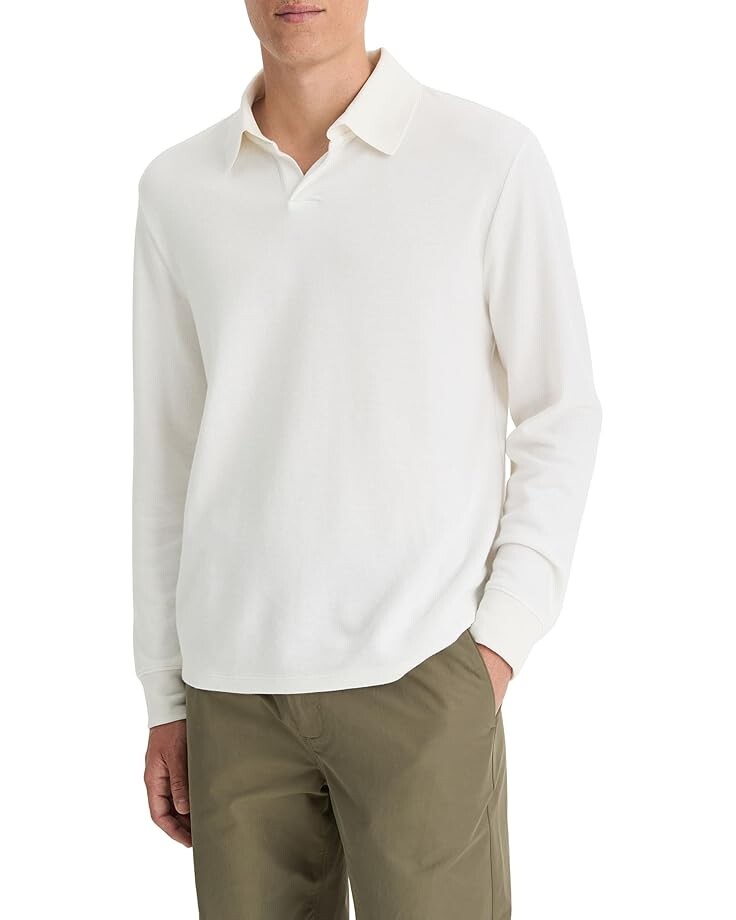 

Поло Vince Double Face Long Sleeve Polo, цвет Classic Cream/Optic White