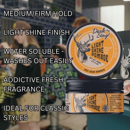 Помада для волос Dark Stag Light Shine Pomade средней фиксации для мужчин 100 мл 3,5 унции — фото 2