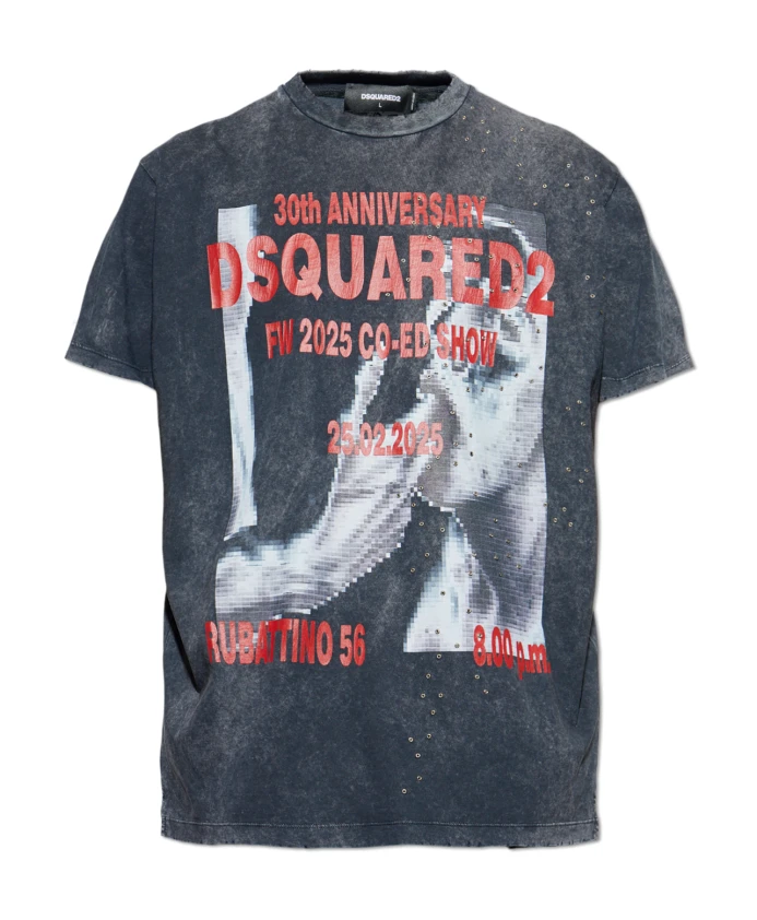 

Футболка с принтом Dsquared2, серый