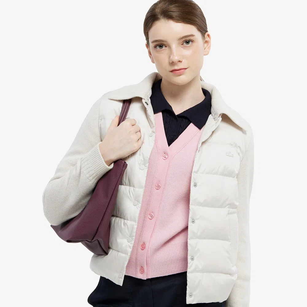 Кардиган Lacoste базовый с V-образным вырезом, светло-розовый — фото 2