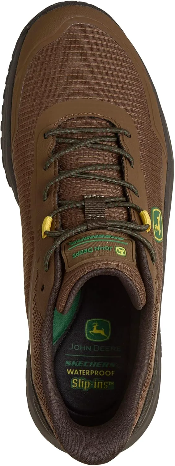 Мужские водонепроницаемые кроссовки Skechers John Deere с вставкой Bungee и подошвой Goodyear, коричневый