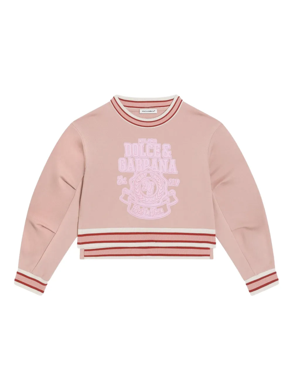 

Толстовка с вышитым логотипом Dolce & Gabbana Kids, розовый