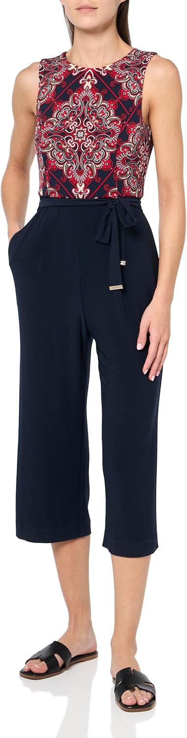 

Женский комбинезон Tommy Hilfiger Bandana Tie Waist без рукавов, Sky Captain Multi