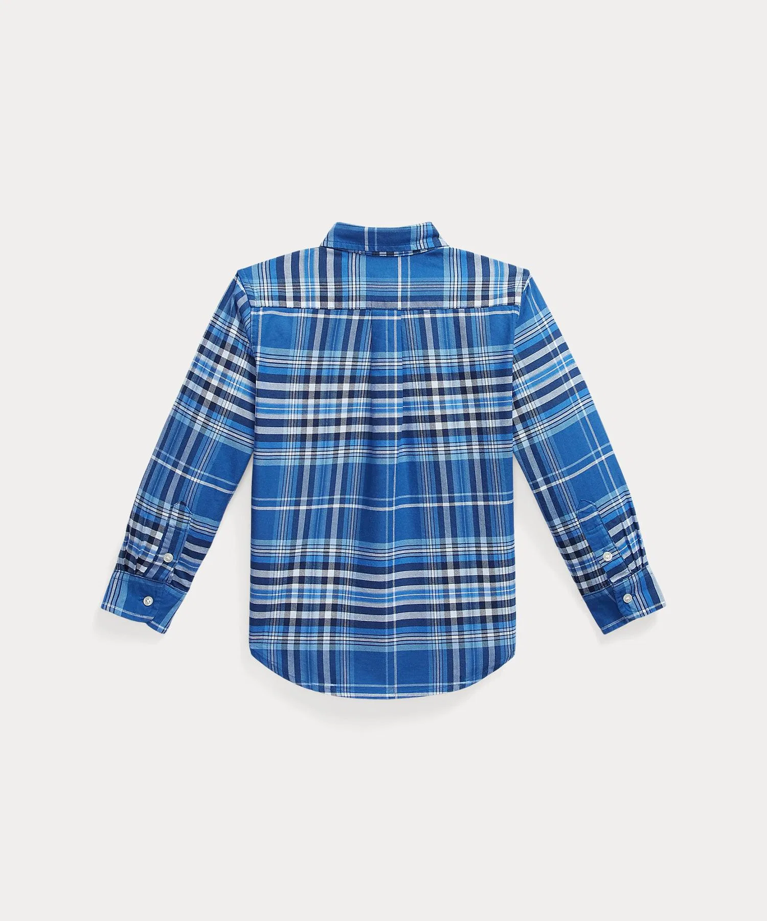 Детская хлопковая рубашка в клетку POLO RALPH LAUREN CHILDRENSWEAR тёмно-синяя — фото 2