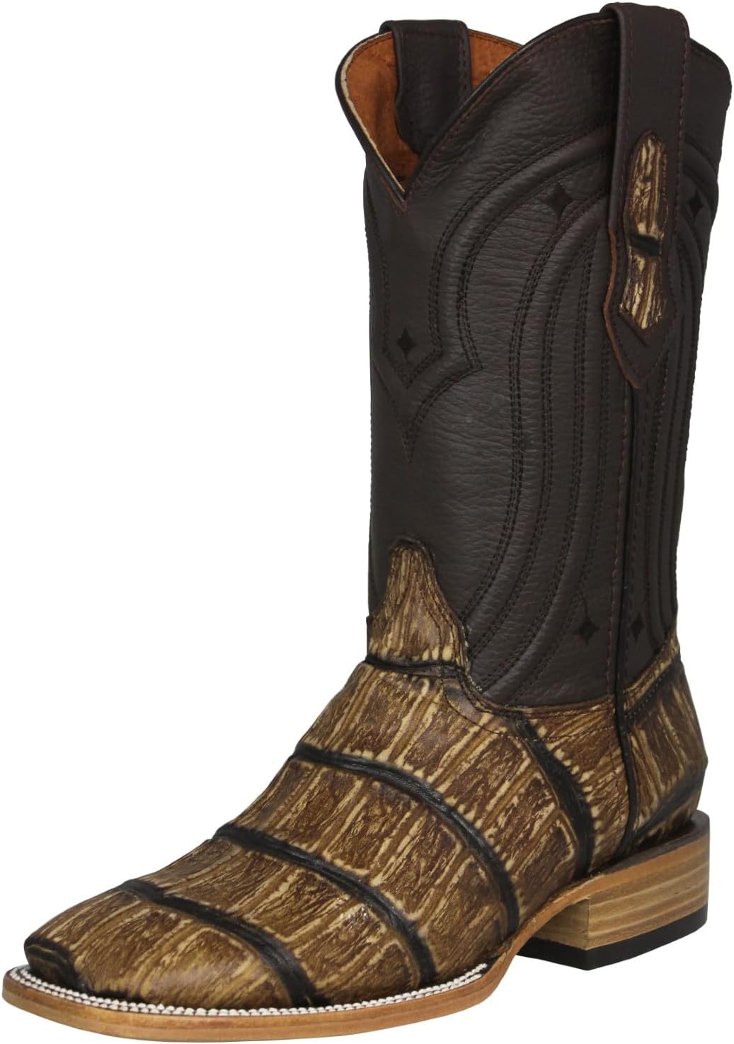 

Мужские сандальные ковбойские сапоги Texas Legacy с принтом аллигатора на животе, кожаные, без застежки, квадратный носок, Sand