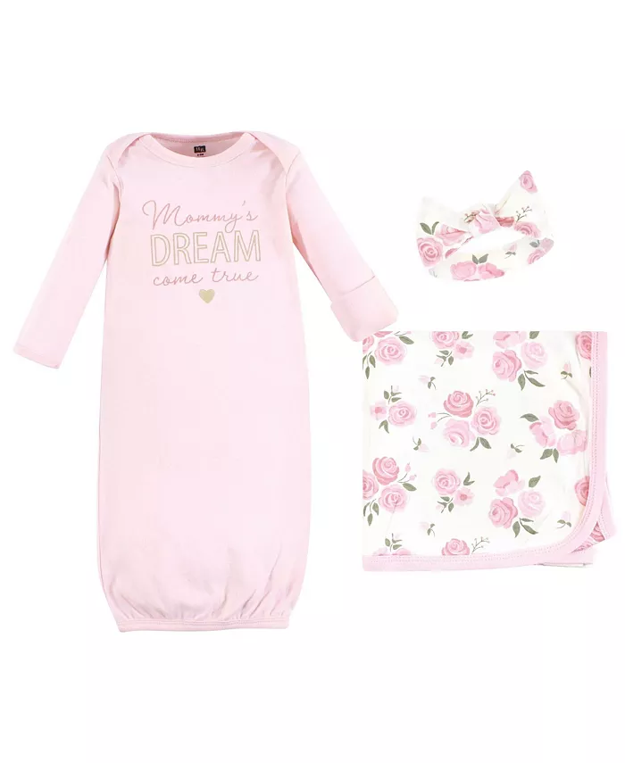 

Комплект Hudson Layette Essentials для новорожденных девочек: платье, пеленка и головной убор на выбор Hudson Baby, розовый