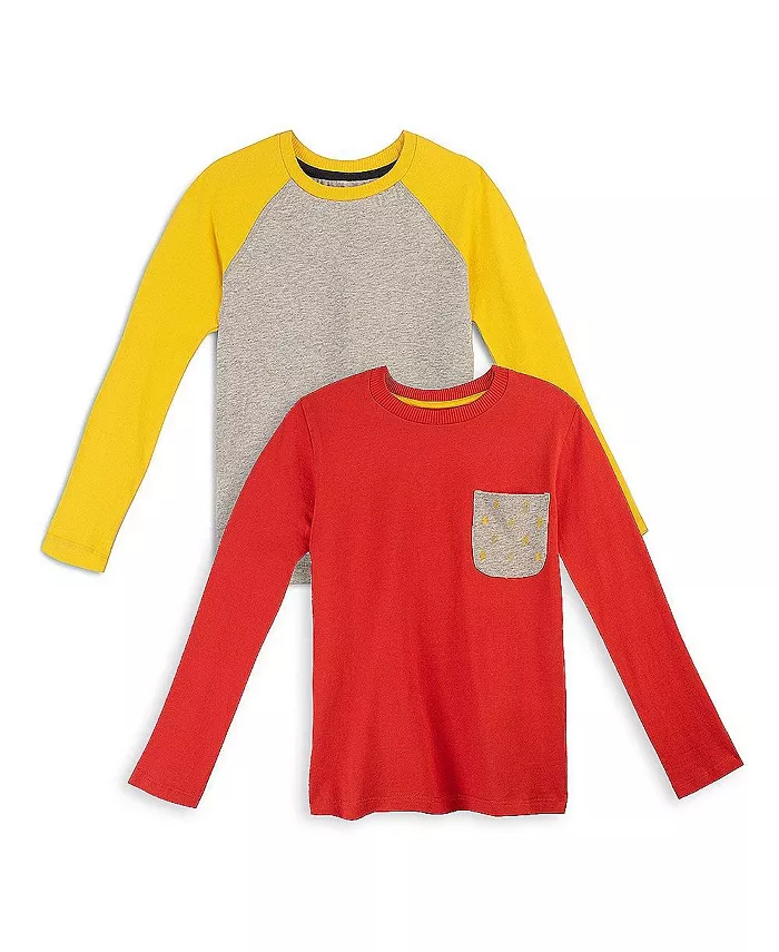

2 шт. Футболки с длинным рукавом из органического хлопка Fair Trade Mightly, мультиколор