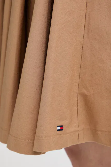 Юбка мини расклешенная Tommy Hilfiger, коричневый — фото 4