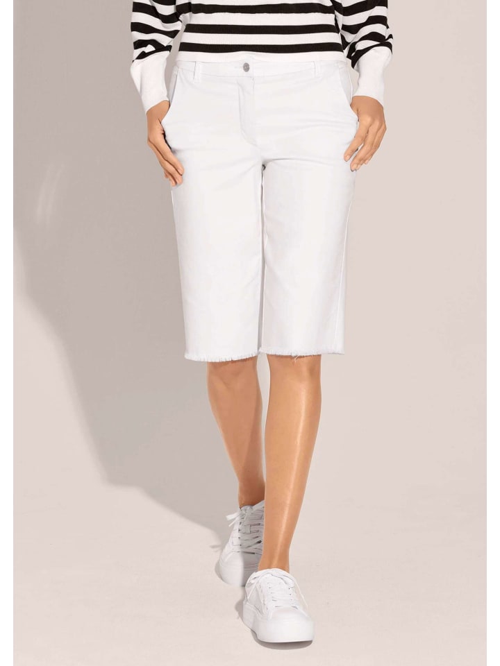 

MADELEINE Белые бермуды с бахромой