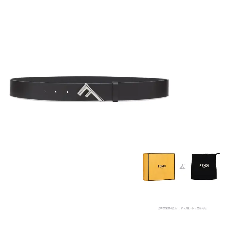 

FENDI Мужской ремень из телячьей кожи черный шириной 3.5 см, Black