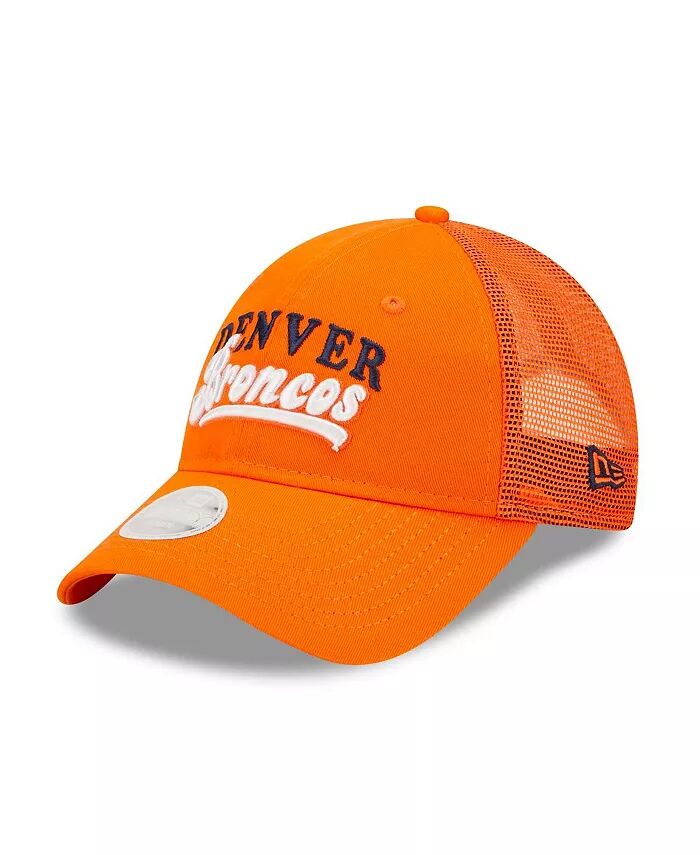 

Женская оранжевая бейсболка Denver Broncos Team Trucker 9FORTY Snapback New Era