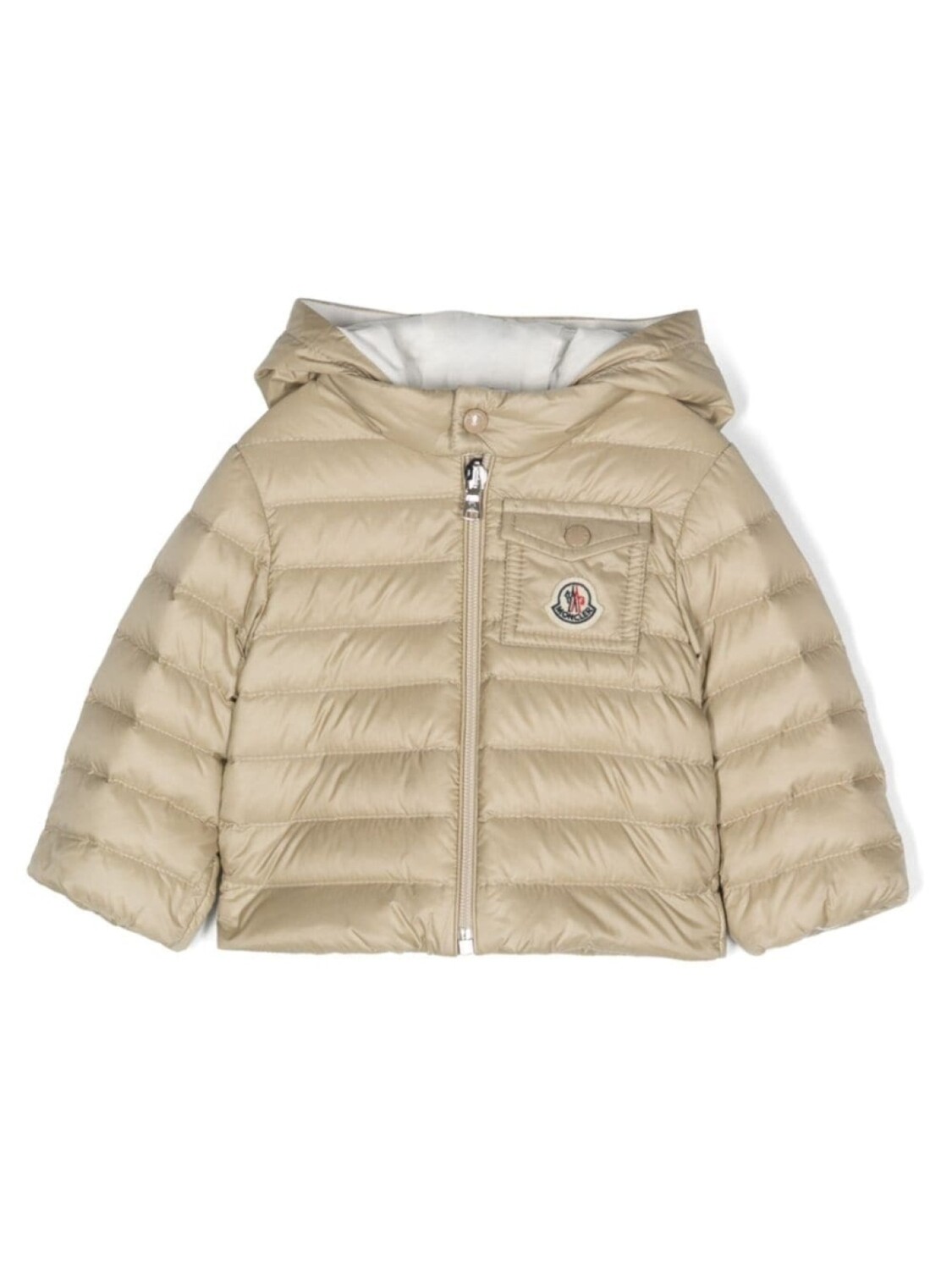 

Moncler Enfant пуховик с логотипом, нейтральный цвет