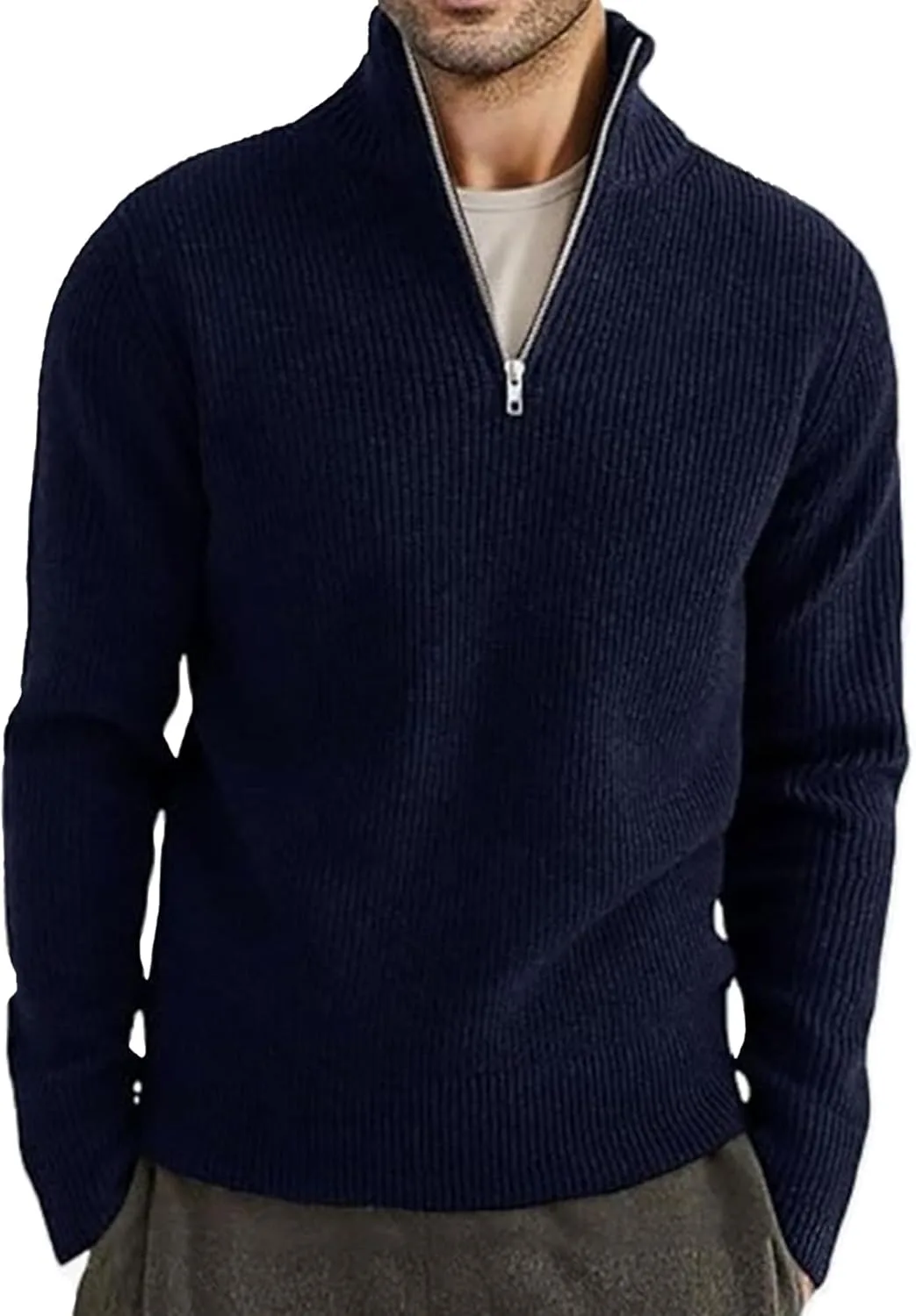 

Мужской классический полузастегивающийся свитер