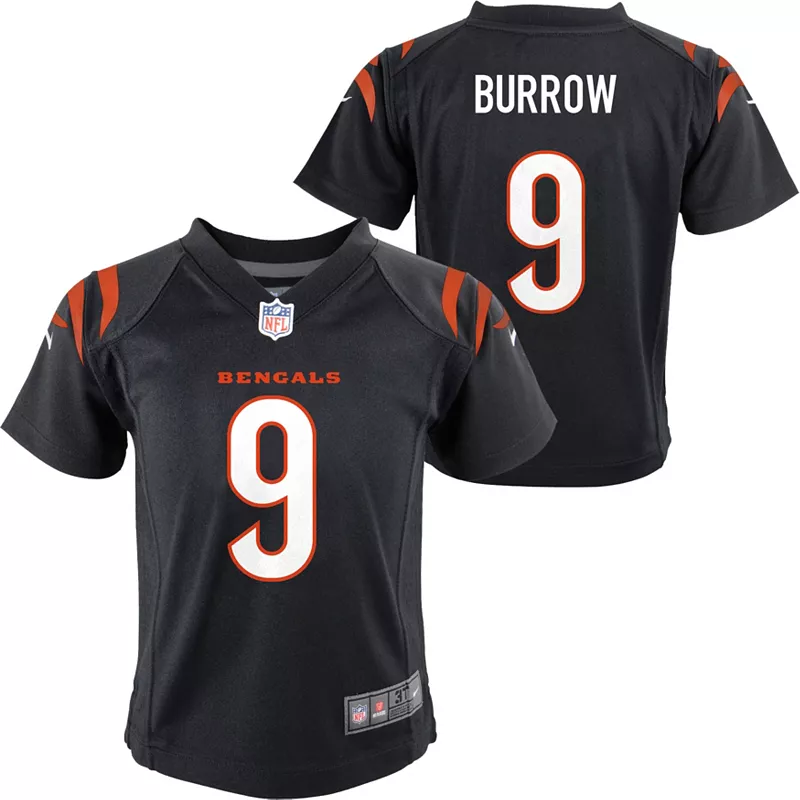 

Черная игровая майка Nike Little Kids Cincinnati Bengals Joe Burrow #9