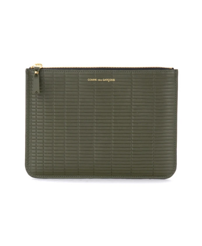

Кожаный кошелек цвета хаки на молнии Comme Des Garã§Ons, зеленый