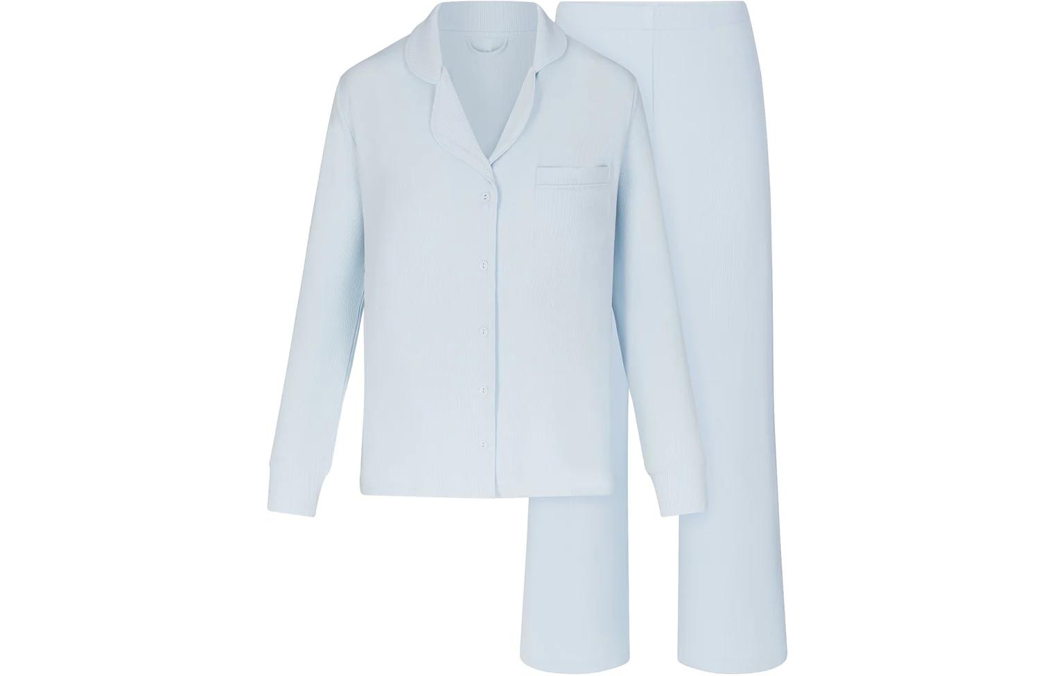 

SKIMS SOFT LOUNGE SLEEP SET Пижамный комплект для женщин CELESTE/Небесно-голубой, Комплекты одежды