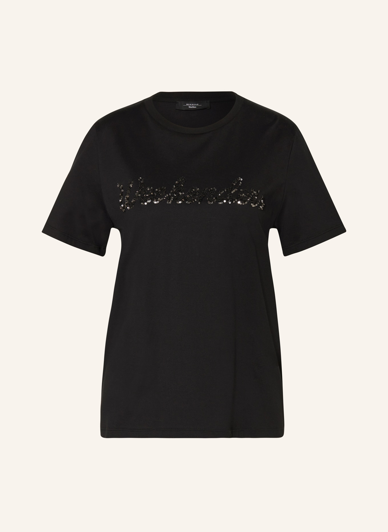 

Футболка велло с пайетками Weekend Max Mara, черный