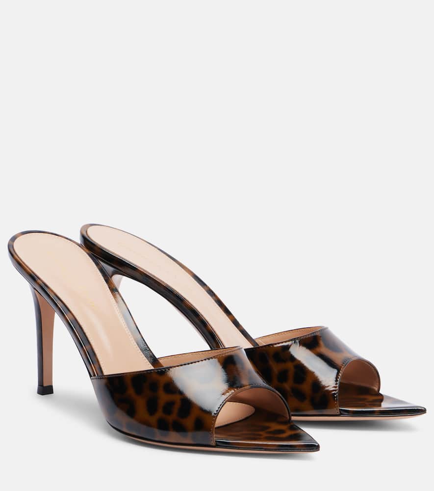 Туфли Elle 85 из лаковой кожи с леопардовым принтом Gianvito Rossi, Leopard Print