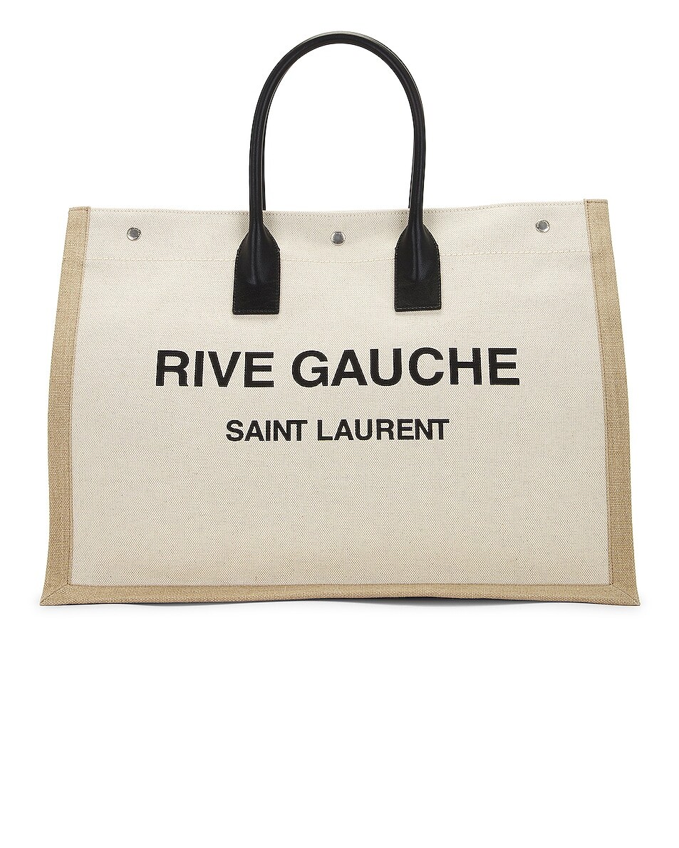 

Сумка-тоут Saint Laurent Rive Gauche Tote, цвет Off White & Black