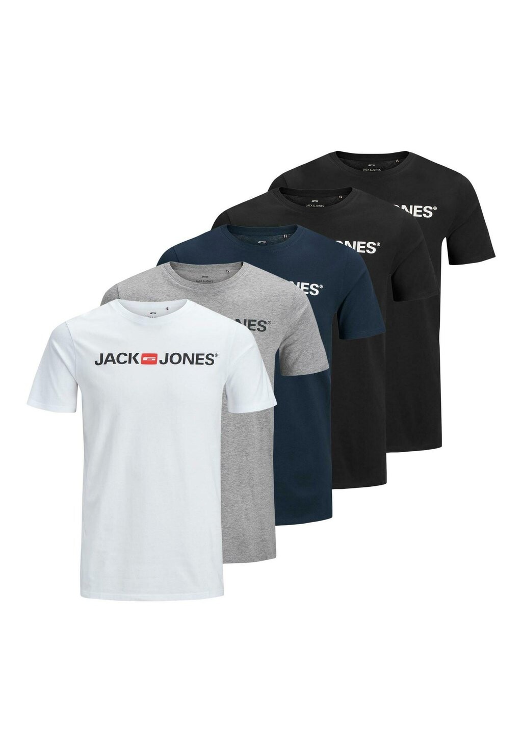 

Футболка с принтом 5 PACK Jack & Jones, цвет black