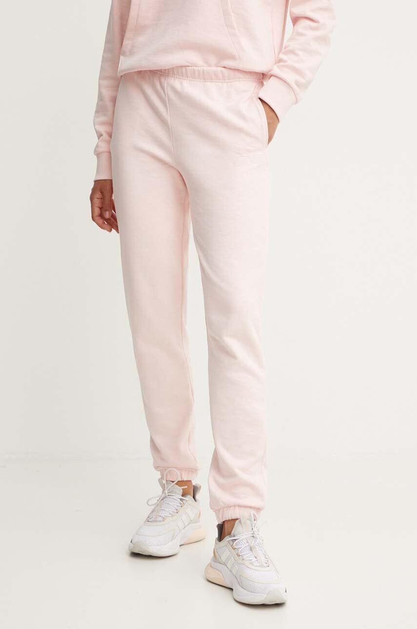 

Хлопковые спортивные штаны Guess RGINE, розовый