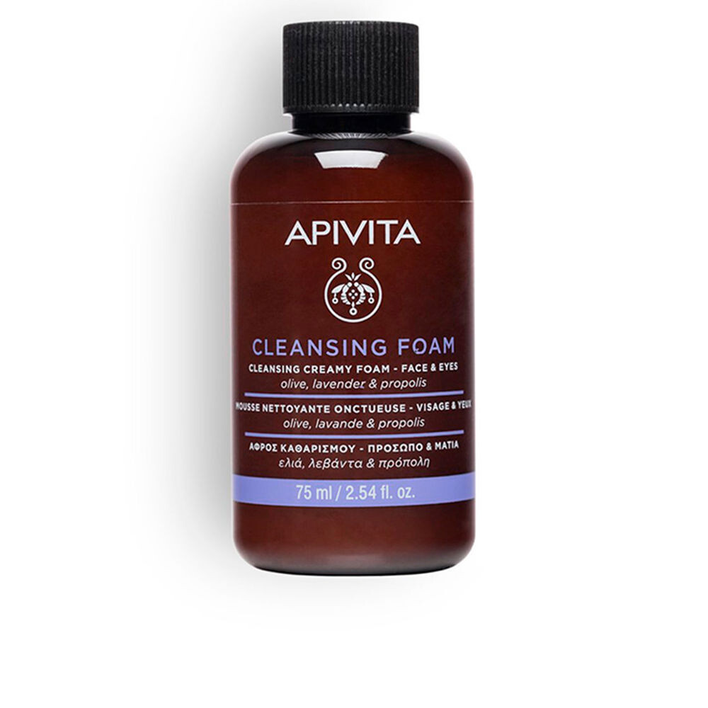 

Очищающий крем для лица Crema espuma limpiadora facial y ojos con oliva y lavanda Apivita, 75 мл