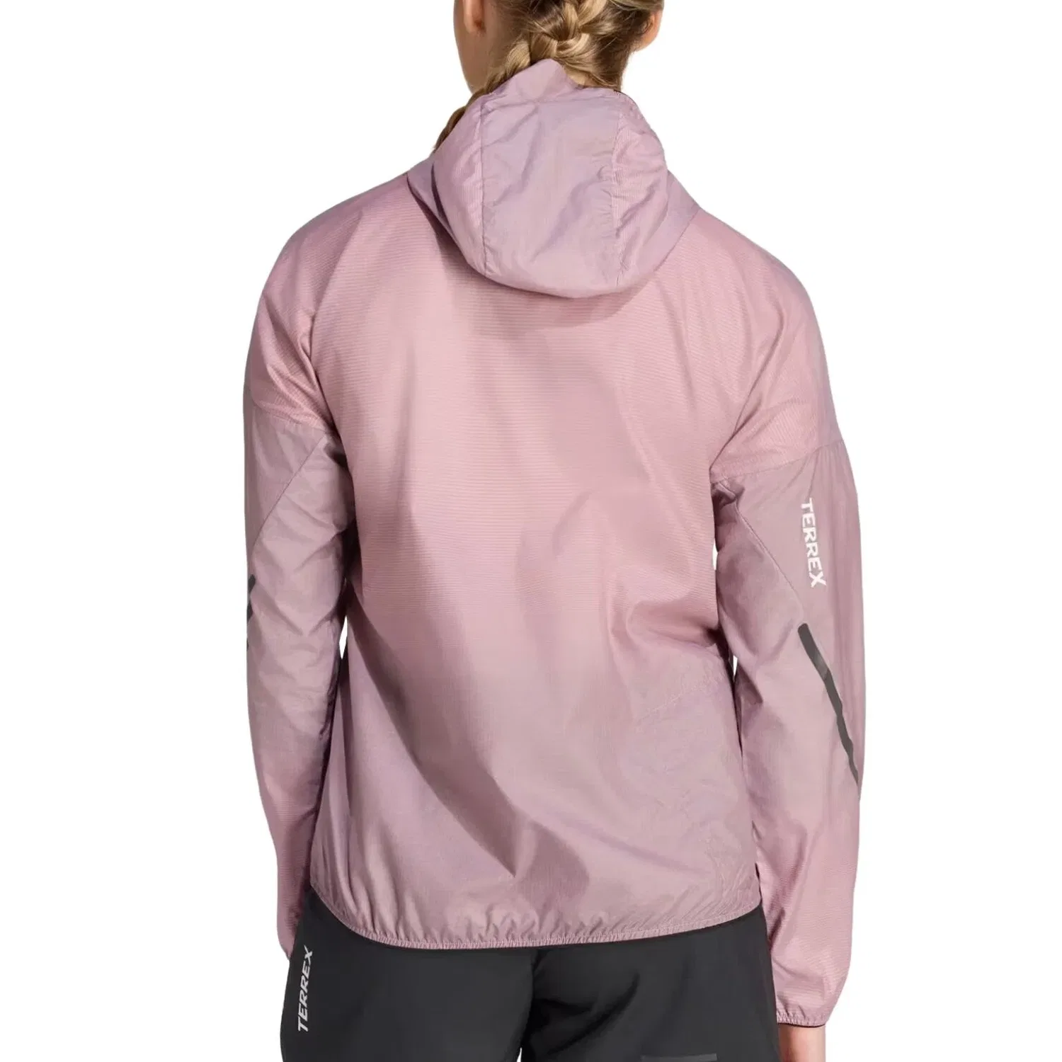 Женская ветрозащитная куртка с капюшоном Adidas Terrex Xperior Clima365 Light Windweave Jacket, розовый — фото 3