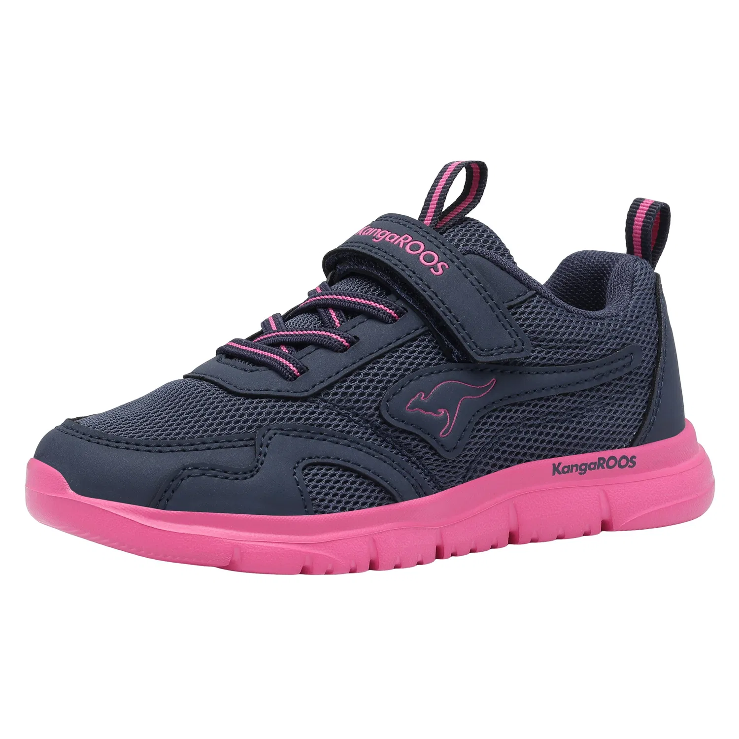 Детские спортивные кроссовки с фиксацией KangaROOS, Navy Blue/Pink