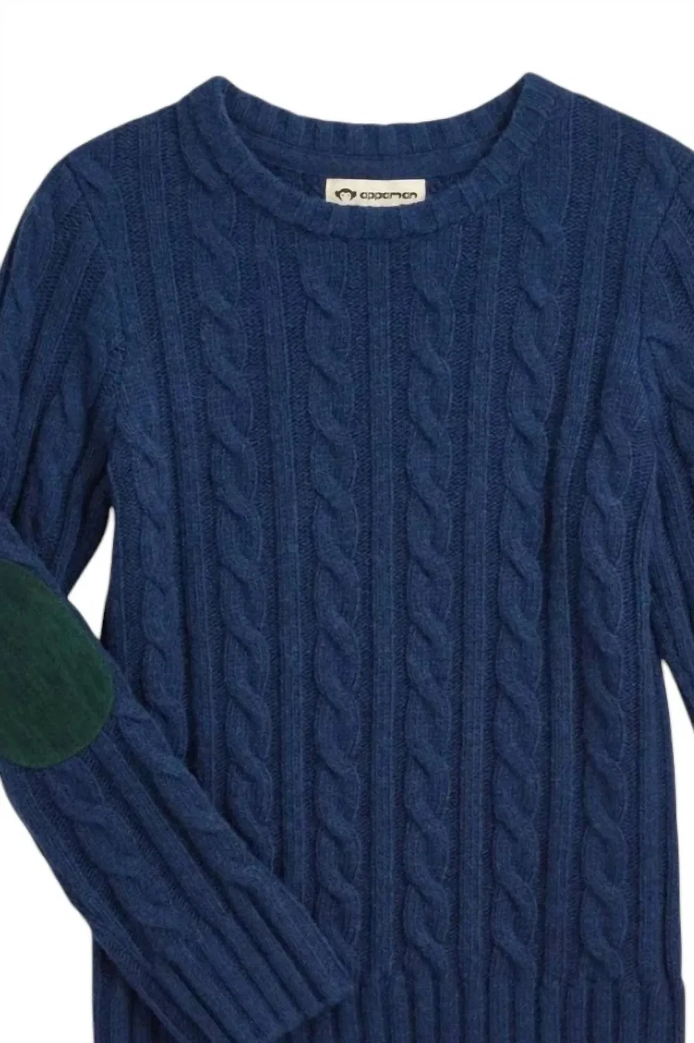 Детский свитер для девочек с длинным рукавом и вырезом-лодочкой Fisherman Sweater Appaman, Navy Blue — фото 2