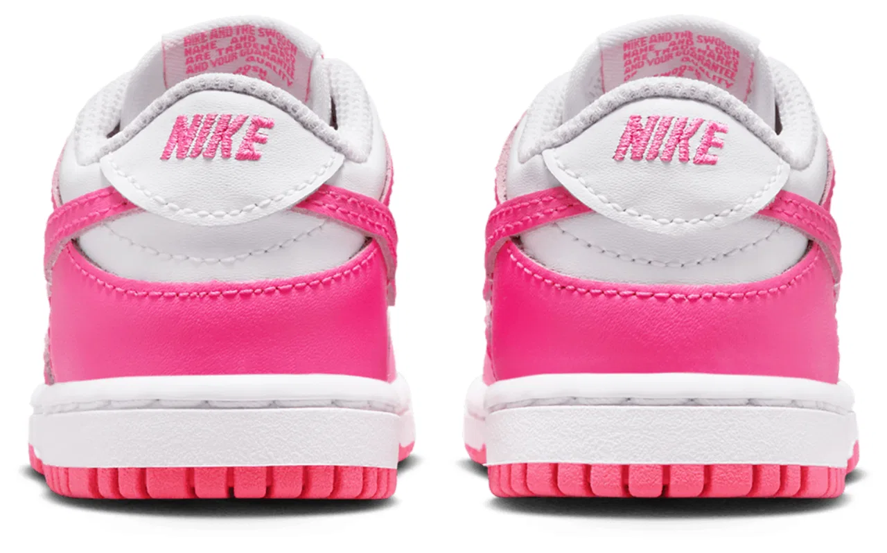 Кроссовки для девочек Dunk Low Nike, цвет Laser Fuchsia/White — фото 3