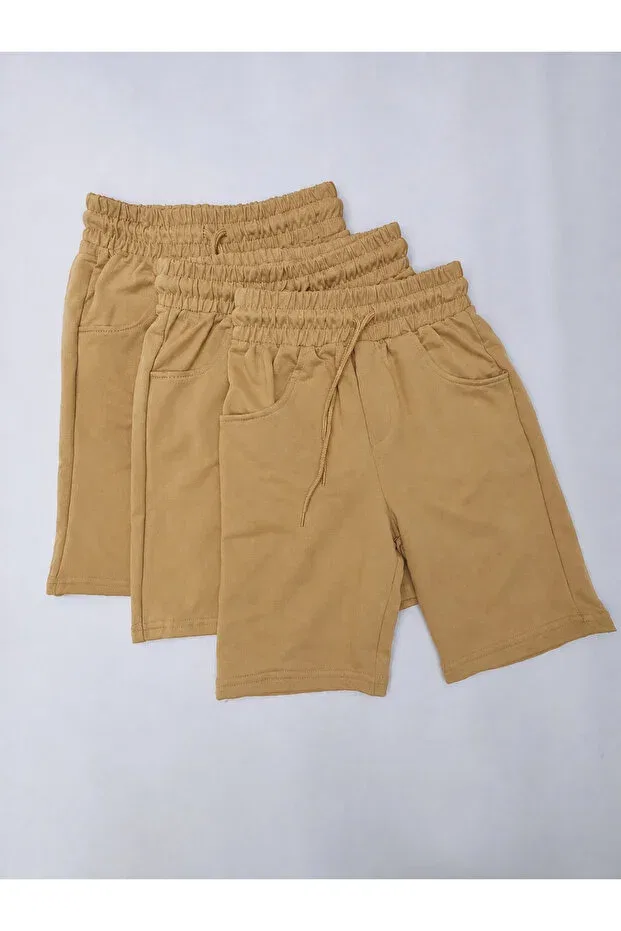 Детские шорты для девочек хлопковые Basics Generic Brands, Beige — фото 3
