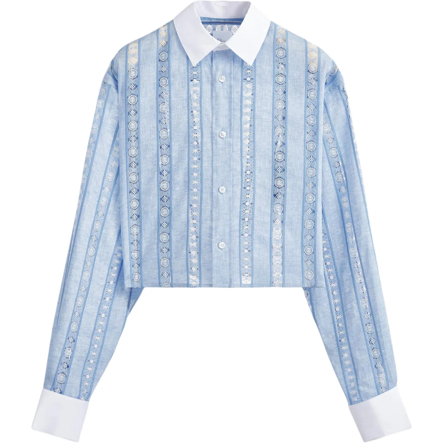 Женская рубашка с воротником и прямым кроем Light Blue DIOR, Light Blue