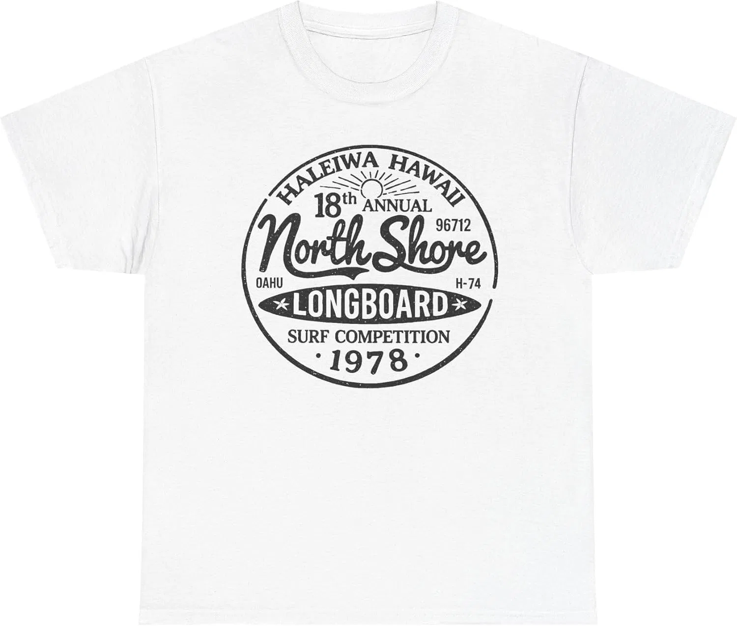 Женская футболка с принтом North Shore Longboard Gildan 5000, White