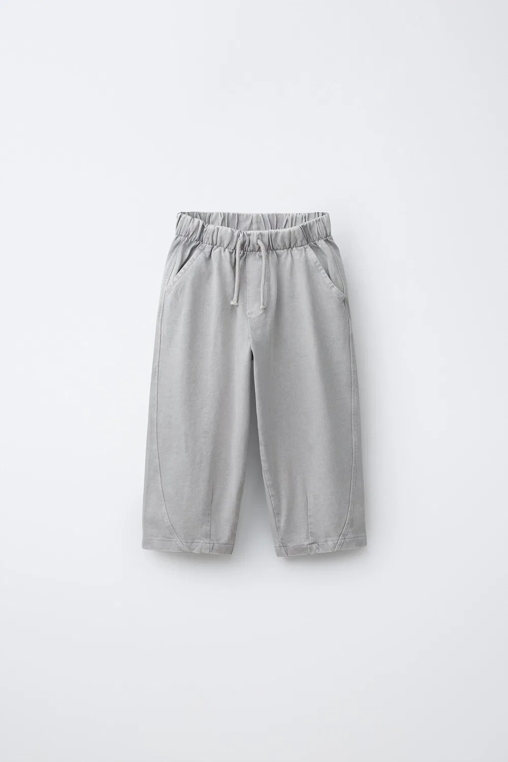 Свободные плотные трикотажные брюки ZARA, Light Grey