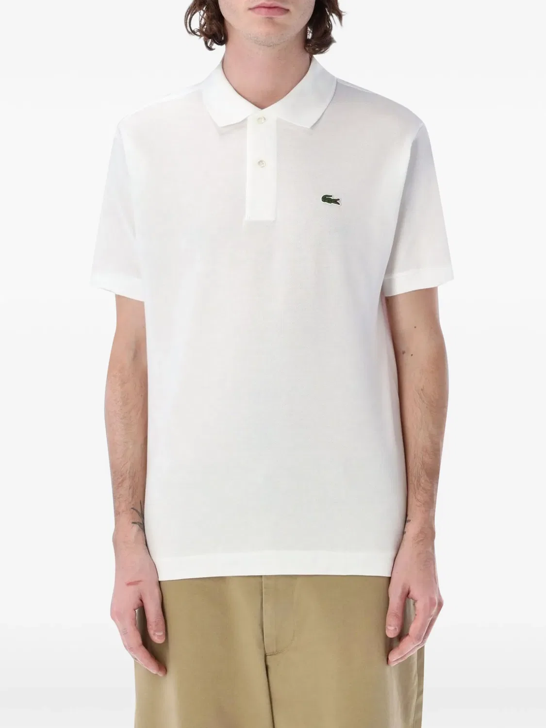 Поло L.12.12 белое хлопковое Lacoste, белый