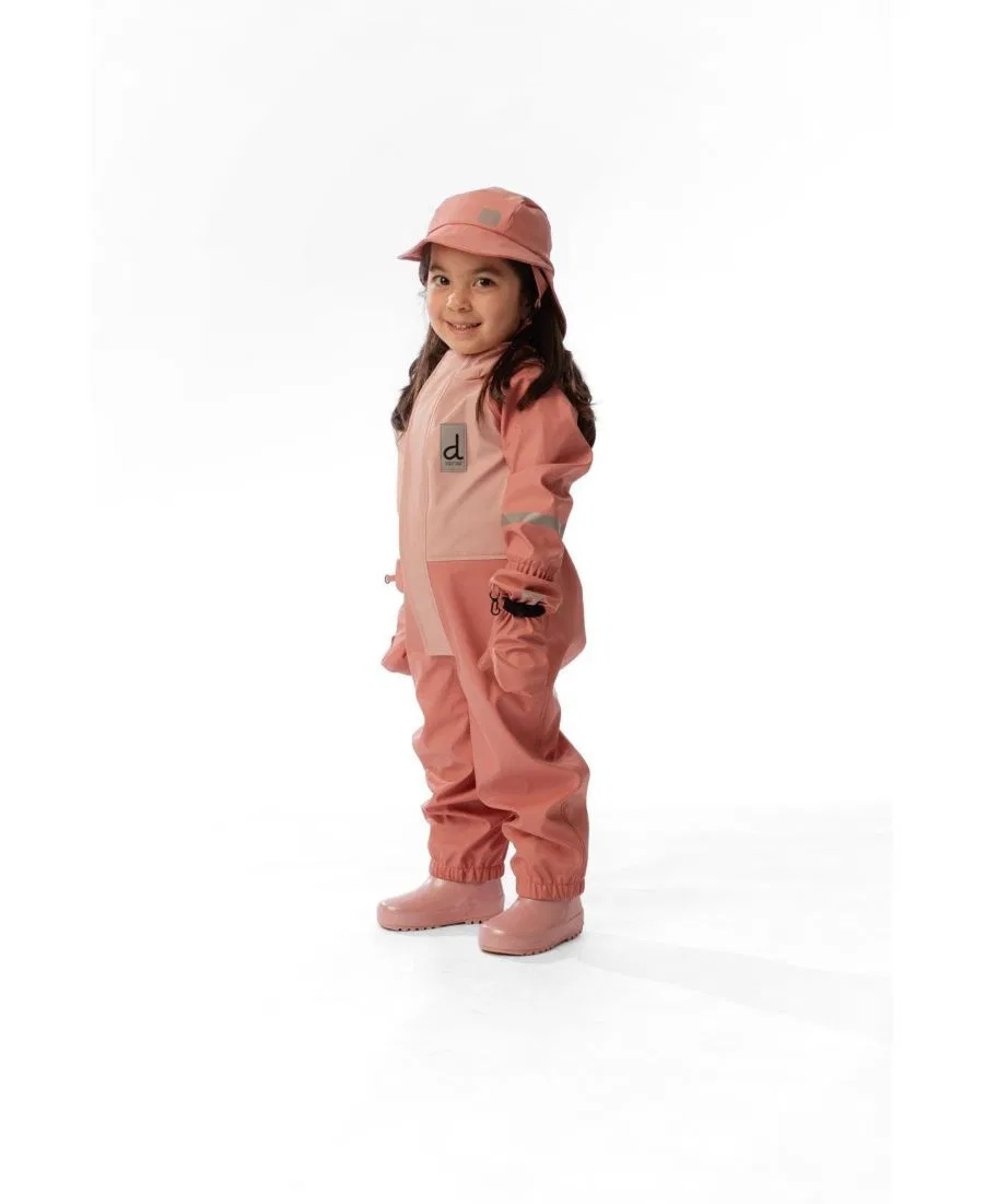 Детский дождевик-комбинезон с капюшоном, модель Rain One Piece Deux par Deux, Pink — фото 2