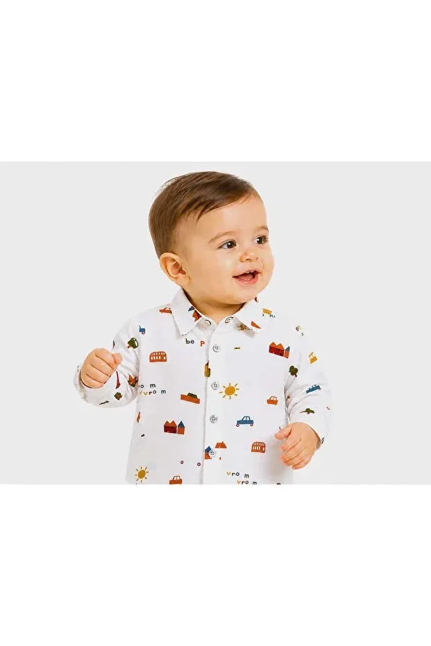 Детская рубашка для мальчиков с длинным рукавом Isis Baby Boy Shirt Outlet, White
