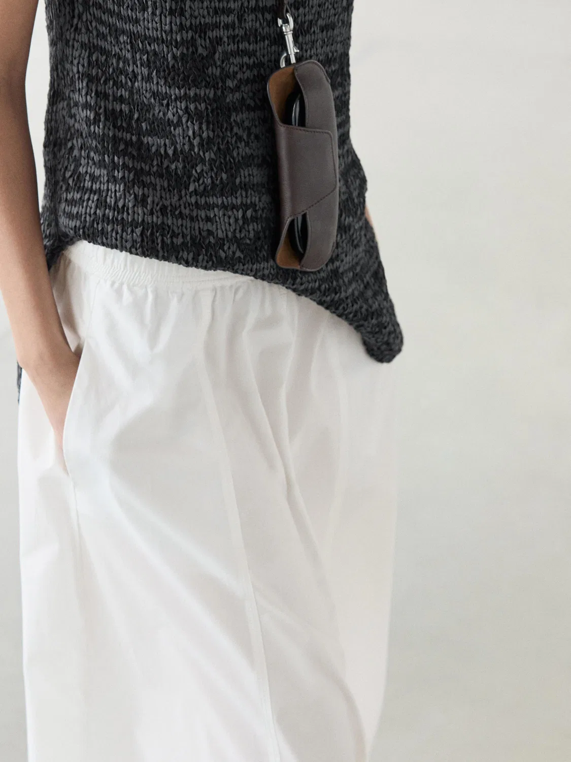 Длинная юбка Massimo Dutti Long Poplin, белый — фото 3