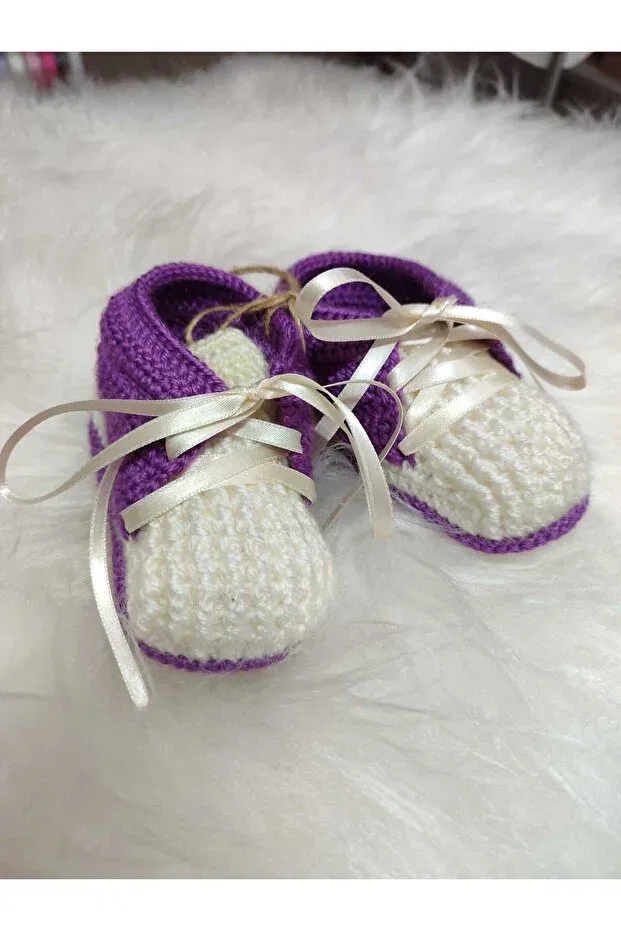 Детские пинетки для мальчиков на шнуровке Seval, Purple