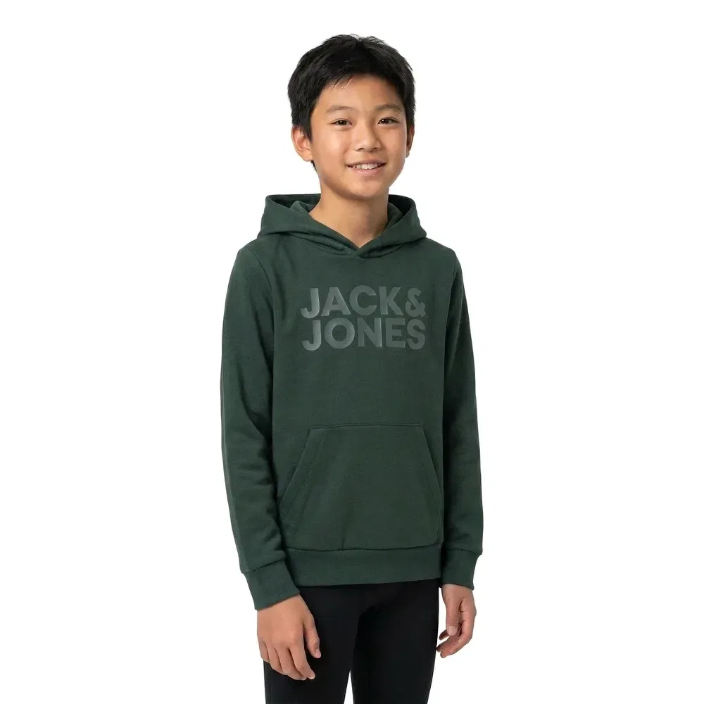 Детское худи для мальчиков с принтом Corp Logo Jack & jones, Green — фото 2