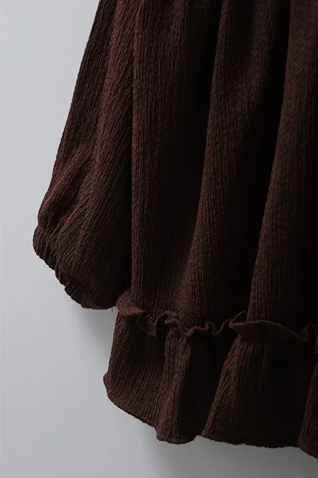 Детское платье для девочек с длинным рукавом Womi Kids, Brown — фото 3