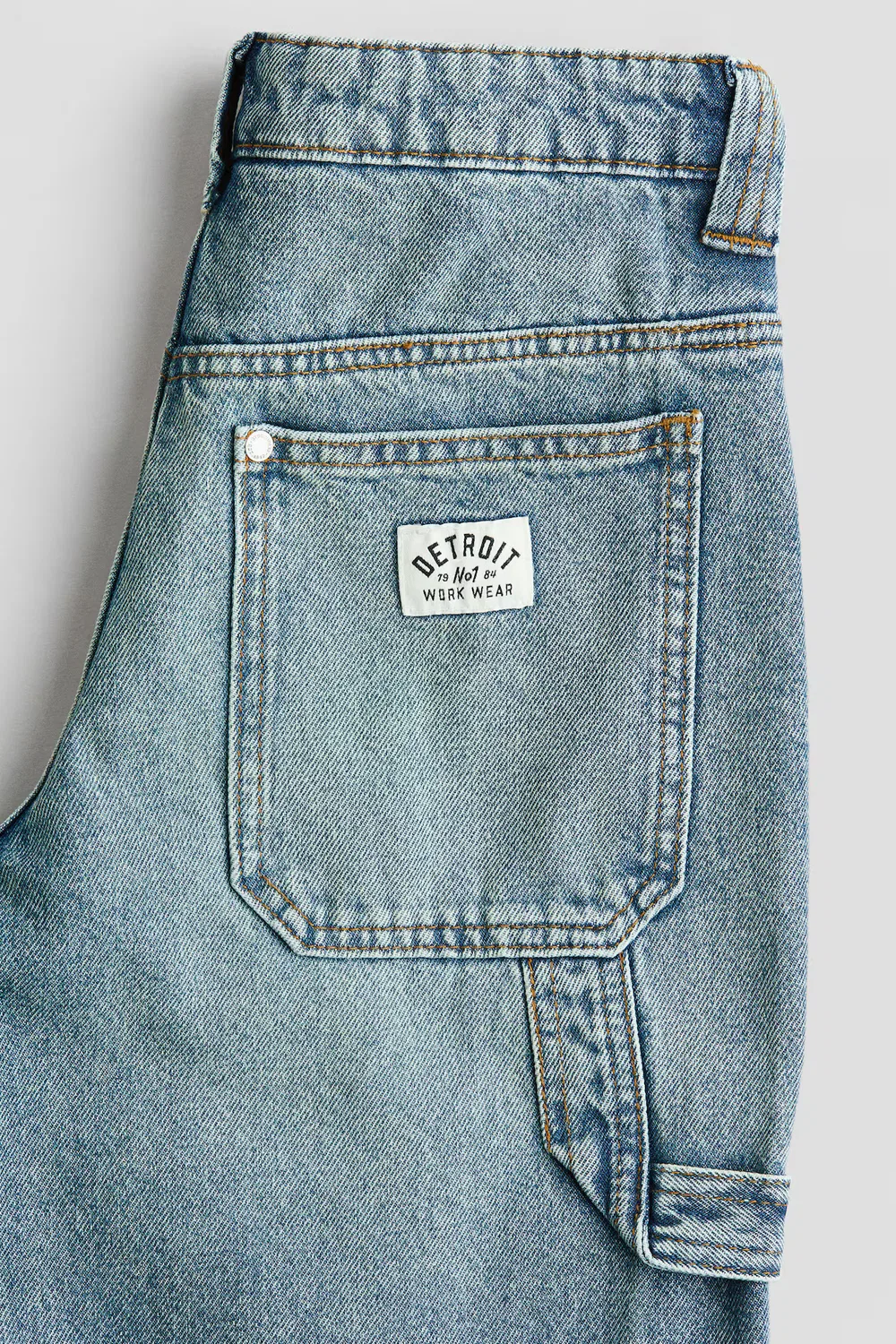 Свободные рабочие джинсы H&M, Ausgewaschenes Denimblau — фото 4