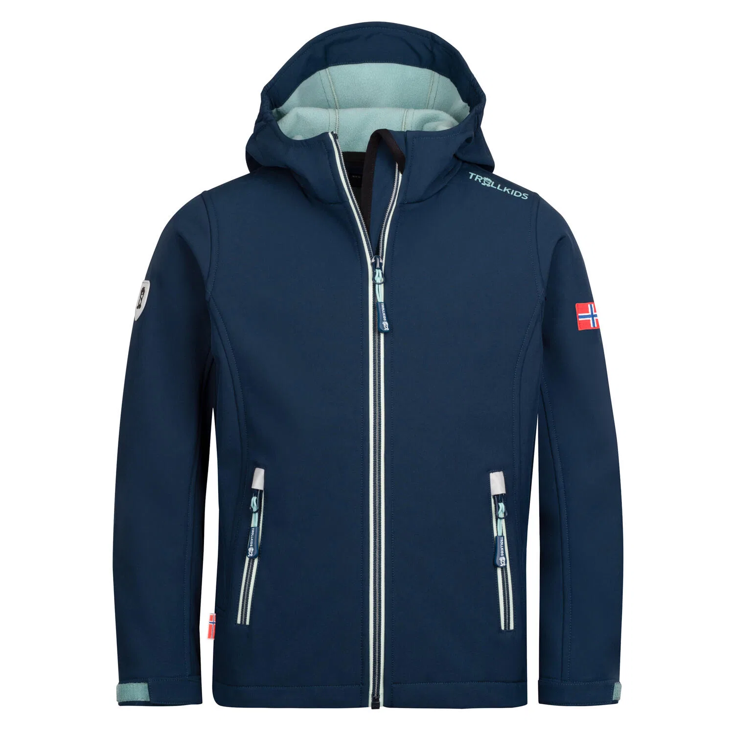 Детская куртка с контрастными молниями Trollfjord Trollkids, Navyblau Wasserblau
