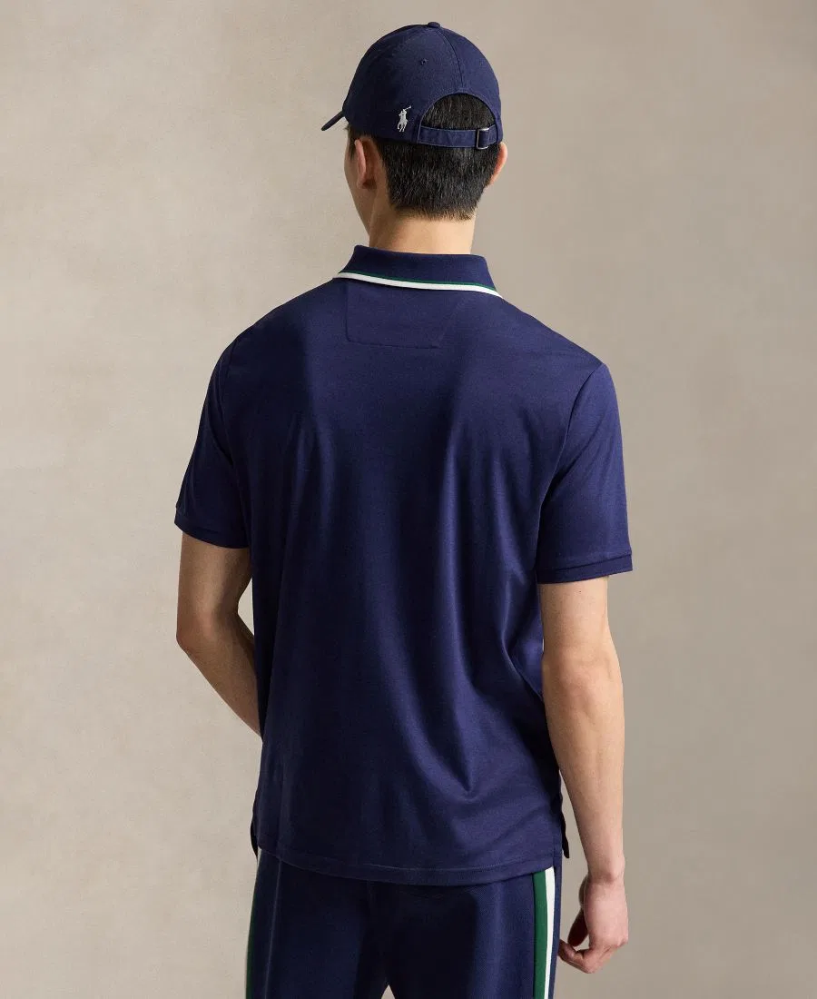 Мужская классическая рубашка-поло с коротким рукавом Polo Ralph Lauren, Newport Navy — фото 4