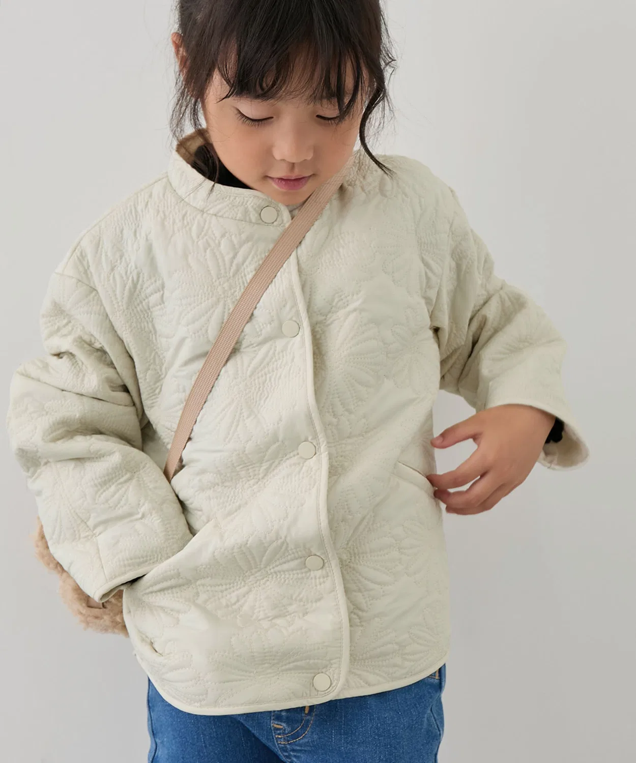 Детская куртка для девочек с цветочным принтом ROPE' PICNIC, Off White