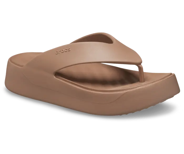 Шлепанцы Crocs Getaway Platform Flip, латте — фото 3